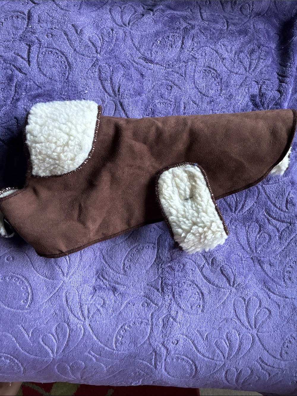Cozy Brown Dog Coat with Cream Sherpa Lining